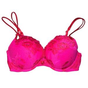EUC Victoria's Secret Sexy Little Things Bra Push Up Neon Bright Pink 34B